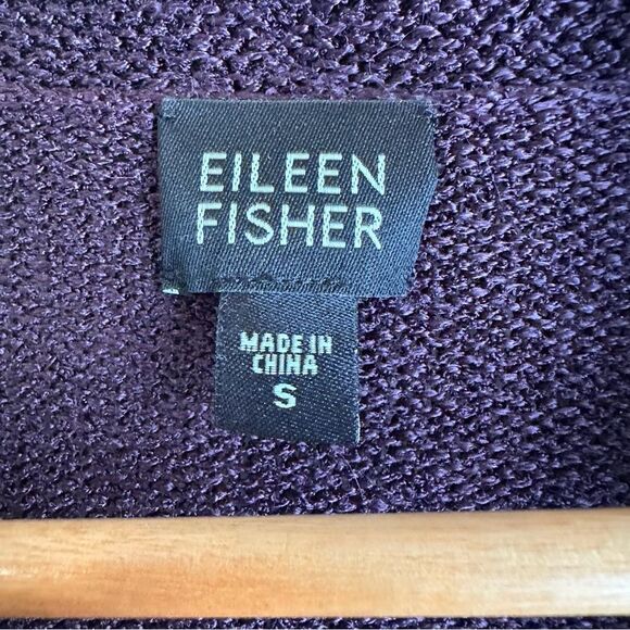 Eileen Fisher Silk Blend Purple Open Cardigan Sweater Size Small - Picture 5 of 6
